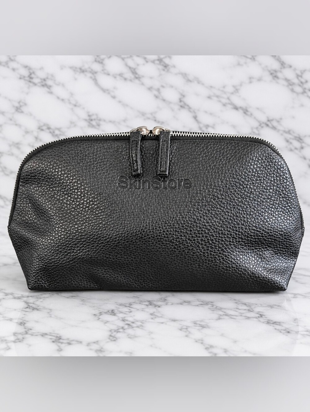 Skinstore Cosmetic/makeup bag.  Black embossed pleather HUGE!  NIP!